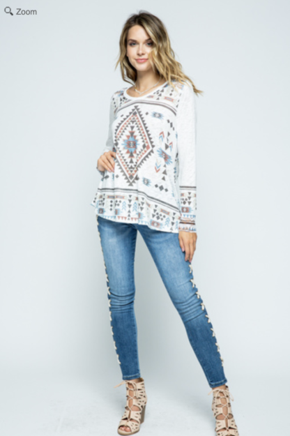 Multi Colored Aztec Long Sleeve