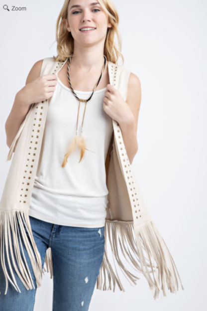 Fringe Vest with Studs