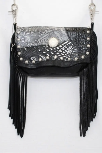 Frosted Silver Floral Hip Bag