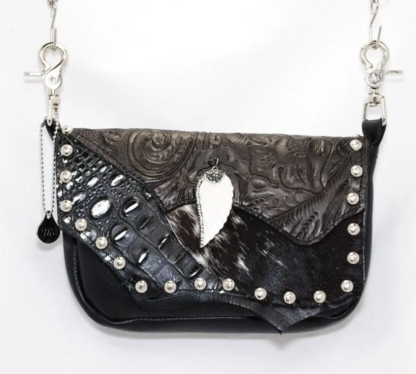 Black Cowhide Concealed Carry Purse