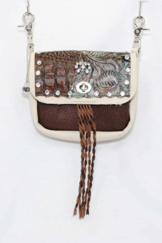 Creme and Coffee Leather Bag