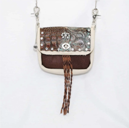 Creme and Coffee Leather Bag