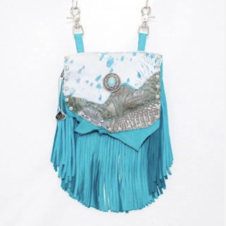 Turquoise Cowhide Marty Hip Bag