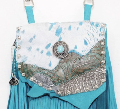 Turquoise Cowhide Marty Hip Bag