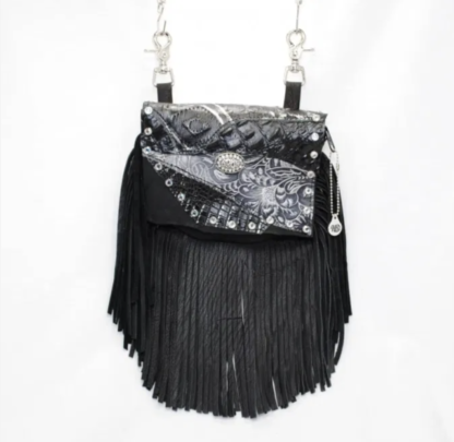 Black and Silver Hip Bag