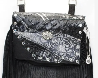 Black and Silver Hip Bag