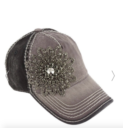 Charcoal and Black Bling Cap