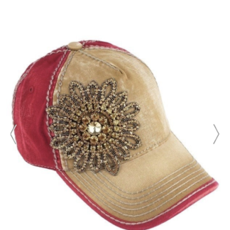 Cocoa and Burgundy Bling Cap