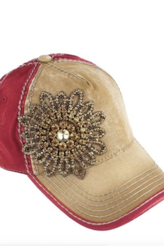 Cocoa and Burgundy Bling Cap