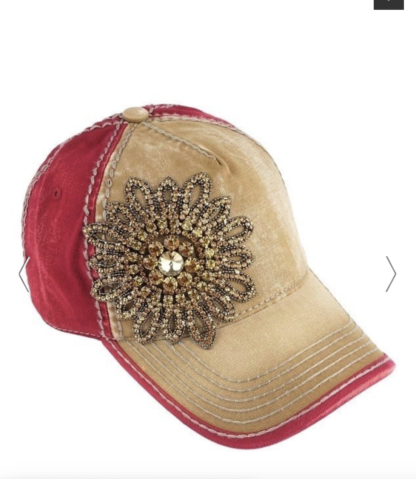 Cocoa and Burgundy Bling Cap