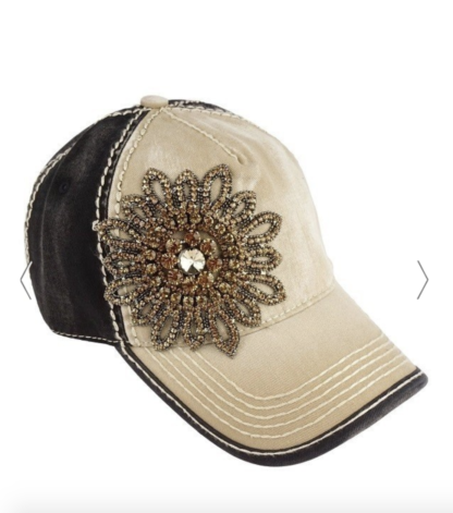 Khaki and Black Bling Cap