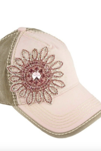 Light Pink and moss Bling Cap