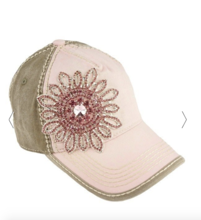 Light Pink and moss Bling Cap