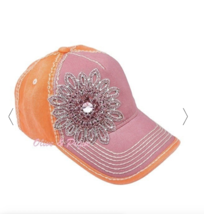 Lilac and Tangerine Bling Cap