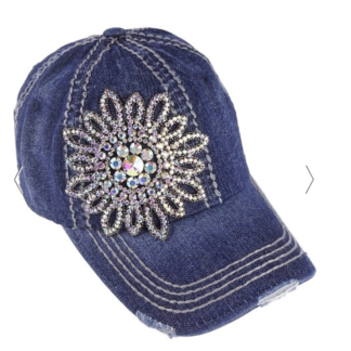 Ball Cap with Flower