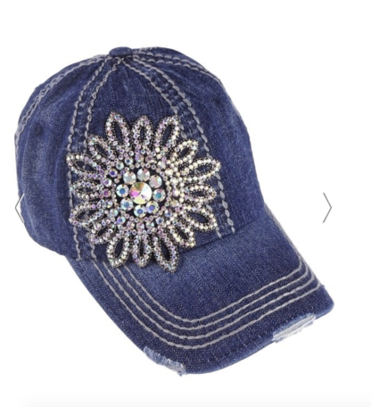 Ball Cap with Flower