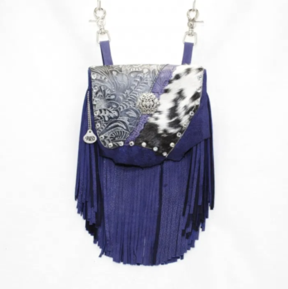 Purple Cowhide Hip Bag