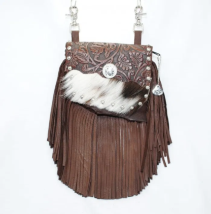 Dark Brown Cowhide Marty Hip Bag