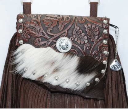 Dark Brown Cowhide Marty Hip Bag