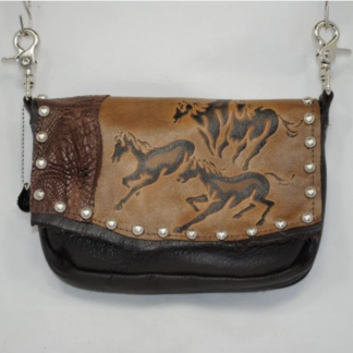 Horse Print Zip Top Hip Bag