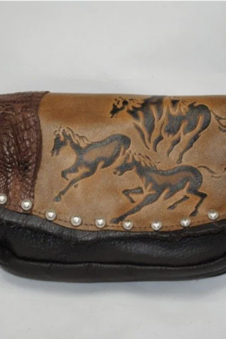 Horse Print Zip Top Hip Bag