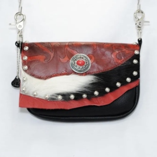 Red Cowhide Leather Purse