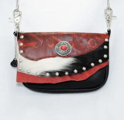 Red Cowhide Leather Purse