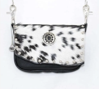 Classic Cowhide Zip Top Hip Bag