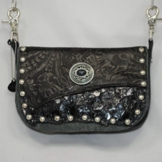 Edgy Black Leather Purse