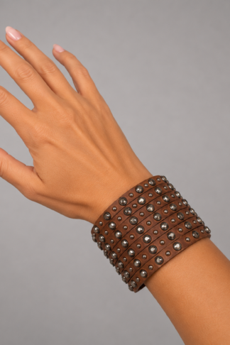 Rowdy Cowgirl Seven Strand Cuff in Brown