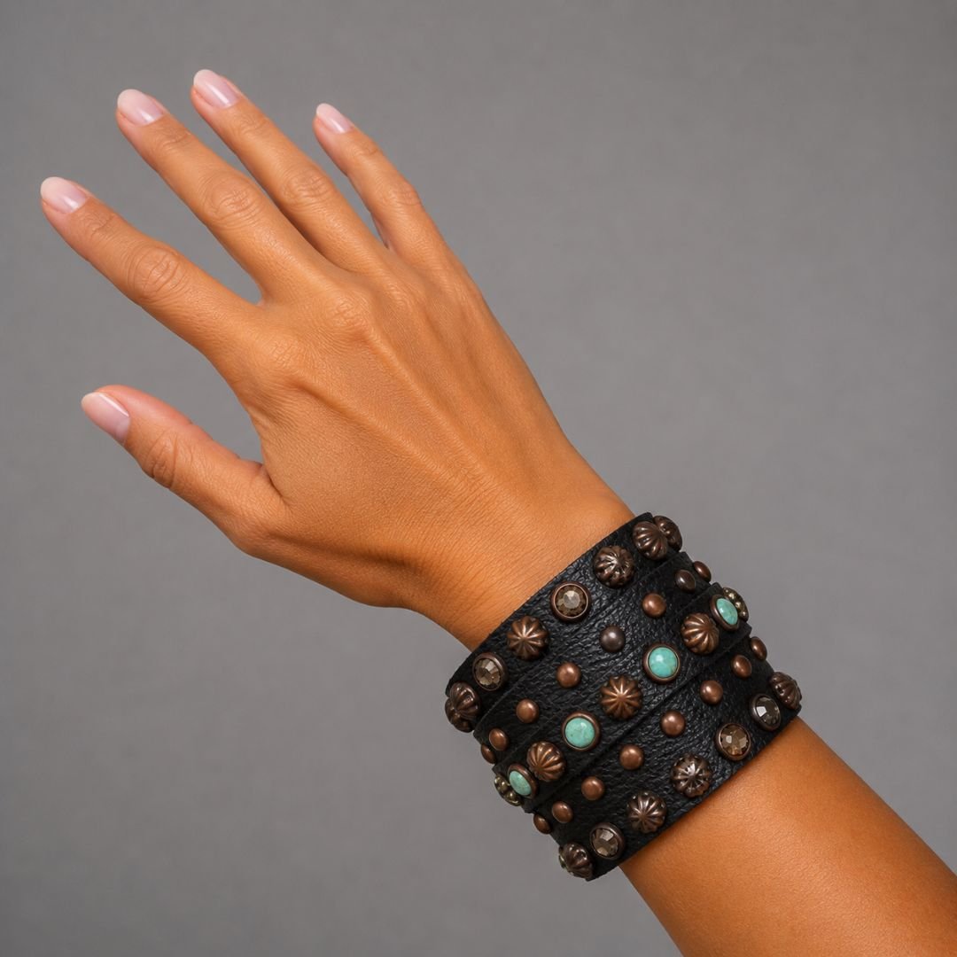 Rowdy Cowgirl Gunslinger Cuff in Black