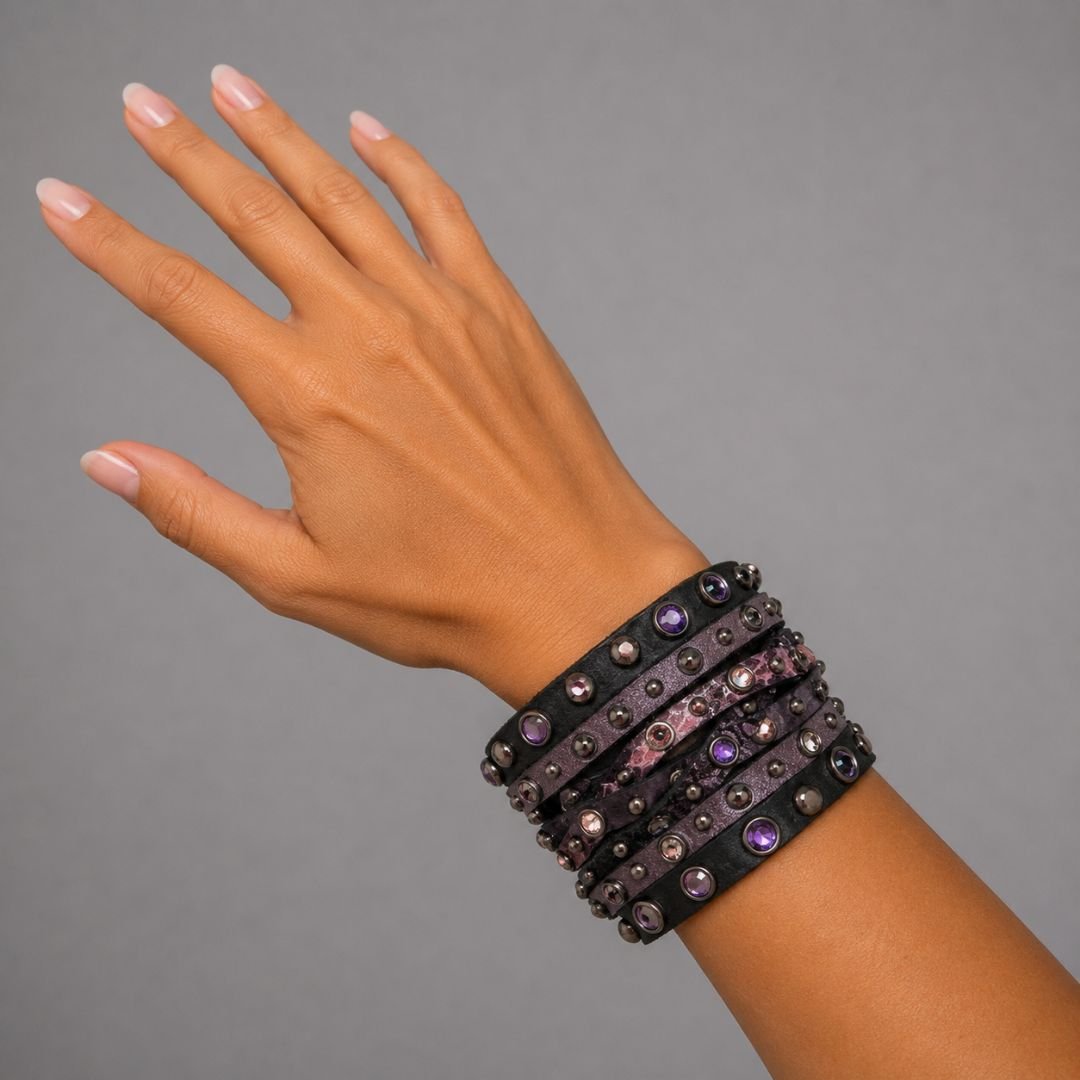 Rowdy Cowgirl Braided Gunslinger in Black and Purple