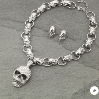 Skull Pendant Necklace Set