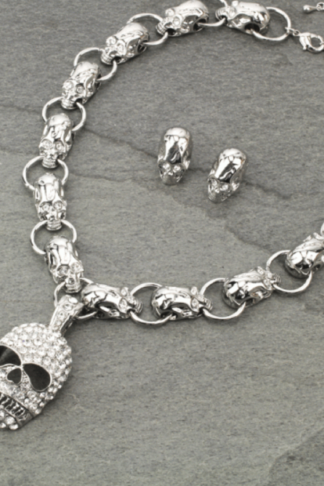 Skull Pendant Necklace Set