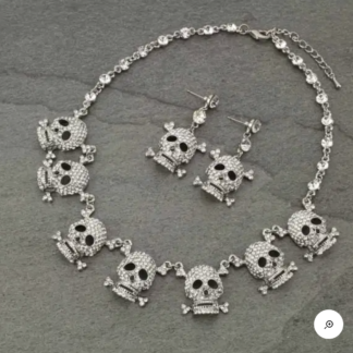 Skull Crystal Necklace Set