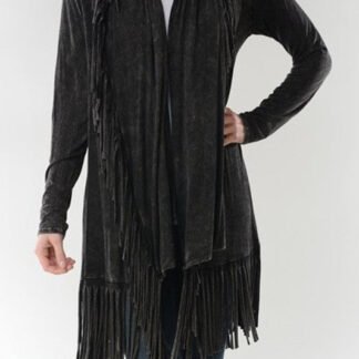 T-Party - Black Fringed Cardigan