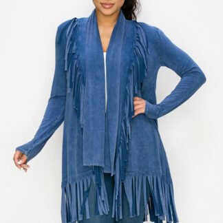 T-Party - Blue Fringed Cardigan