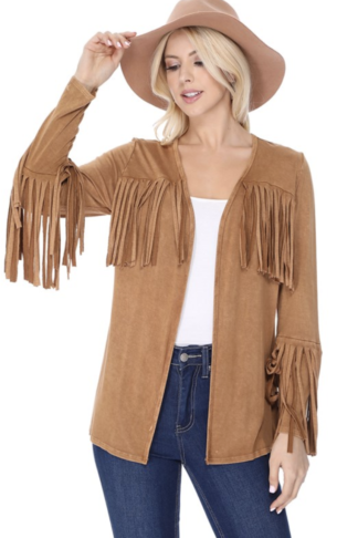 Camel Fringe Cardigan