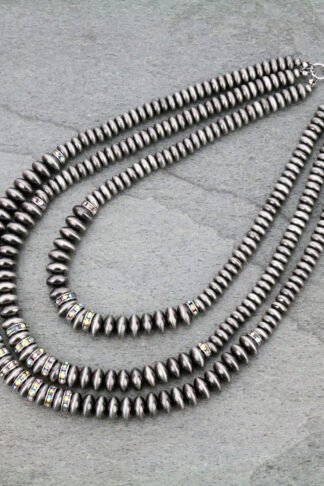 Navajo Style Pearl Layered Necklace