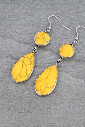 Stone Teardrop Dangle Earrings