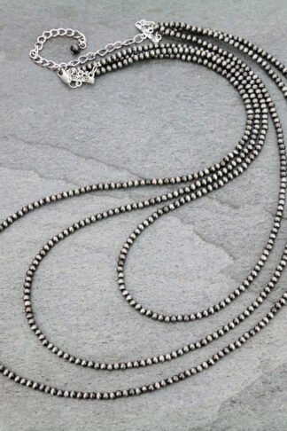 30" Long, Tiny 4mm Navajo Style Pearl Necklace