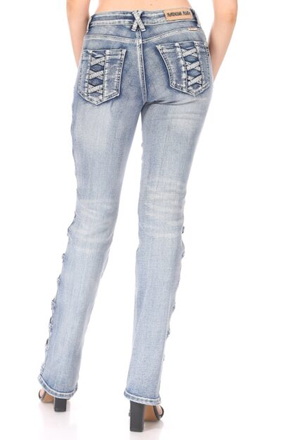 Platinum Plush Women Jeans With Cross Style