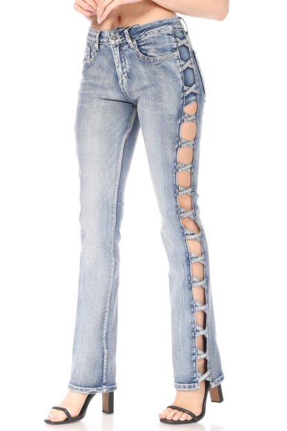 Platinum Plush Women Jeans With Cross Style - Image 4