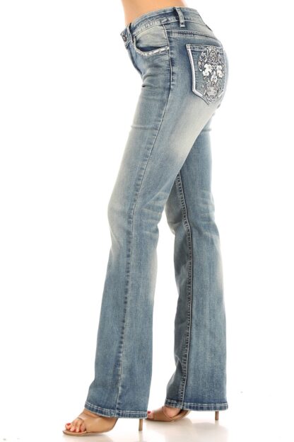 Platinum Plush Women Jeans With Cross Style - Image 3