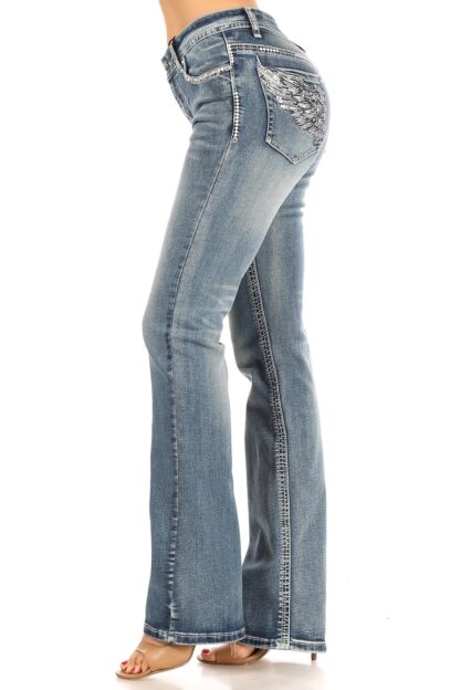 Platinum Plush Women Jeans With Cross Style - Image 3