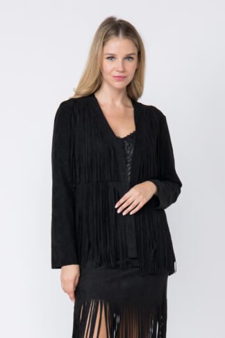Suede Long Sleeves Jacket with Fringes