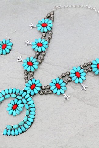 Statement Squash Blossom Necklace Set