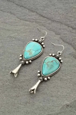 Squash Blossom Natural Stone Earrings