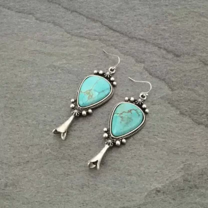 Squash Blossom Natural Stone Earrings