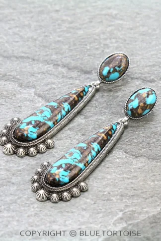 Western Teardrop Handmade Stone Stud Earrings